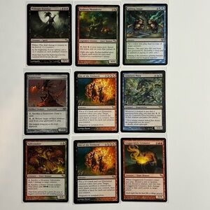 Vintage Magic The‎ Gathering Shadowmoor Din Of The Fireherd 9 Cards MTG